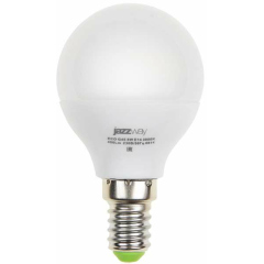 Лампа светодиодная Лампа светодиодная PLED-ECO-G45 5Вт шар 3000К тепл. бел. E14 400лм 220-240В JazzWay 1036896A