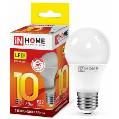 Лампа светодиодная Лампа светодиодная LED-A60-VC 10Вт 230В E27 3000К 900Лм IN HOME 4690612020204