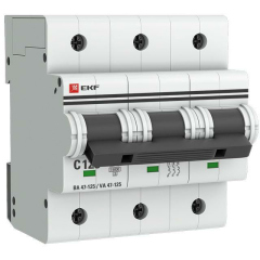 Выключатель автоматический модульный 3п C 125А 15кА ВА 47-125 PROxima EKF mcb47125-3-125C