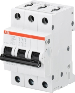 Аппараты защиты от сверхтоков и токов утечки (автоматические выключатели, УЗО, диффавтоматы) ABB S203 Автоматический выключатель 3P 6А (Z) 6кА (2CDS253001R0378)