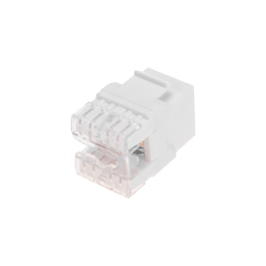 Модуль Keystone Jack RJ-45(8P8C), UTP неэкранированный, CAT 5e, тип 180 градусов, белый REXANT PRO (02-0060)