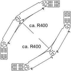 Секция угловая для кабельных лотков Угол для лотка изменяемый 90град. 500х60 RGBV 650 FT гор. оцинк. OBO 7079508