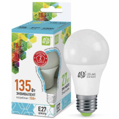 Лампа светодиодная LED-A60-standard 15Вт грушевидная 4000К бел. E27 1350лм 160-260В ASD 4690612002101