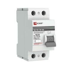 Устройство защитного отключения (УЗО) Выключатель дифференциального тока (УЗО) 2п 16А 10мА тип AC ВД-100 (электромех.) PROxima EKF elcb-2-16-10-em-pro