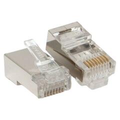 Разъем модульный Коннектор RJ-45 экранированный 8P8C 30мкд кат.6 (уп.20шт) TeraLINK PRO EKF TRP-PLUG-6FTP-20