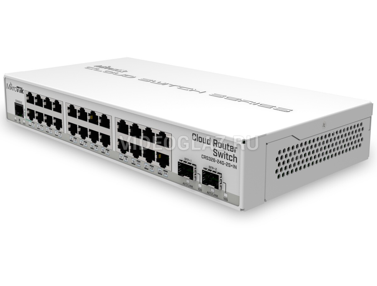 Купить Mikrotik CRS326-24G-2S+IN Коммутаторы до 1000Mbps - ВИДЕОГЛАЗ  Санкт-Петербург