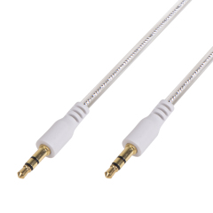 Соединительные кабели Аудиокабель AUX 3.5 мм гелевый 1 м белый REXANT (18-4083)