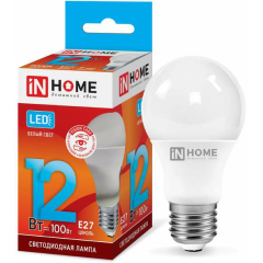 Лампа светодиодная Лампа светодиодная LED-A60-VC 12Вт 230В E27 4000К 1080лм IN HOME 4690612020242