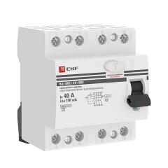 Устройство защитного отключения (УЗО) Выключатель дифференциального тока (УЗО) 4п 40А 100мА тип AC ВД-100 (электромех.) PROxima EKF elcb-4-40-100S-em-pro