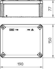 Распределительная коробка/корпус для монтажа на стене и на потолке Коробка распределительная 190х150х77мм T 160 OE OBO 2007271
